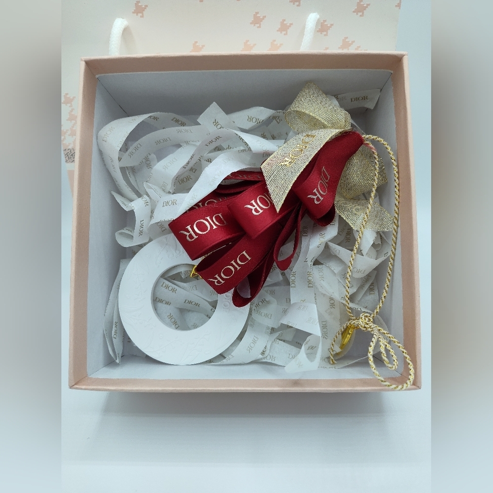 Dior 2022 Holiday Fragrance Stone Red Ornament Ribbon Gift Box Limited Edition